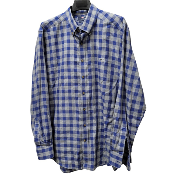 Vineyard Vines Checkered Slim-Fit Whale Shirt Size XL Men's Excellent Condition - Picture 2 of 8
